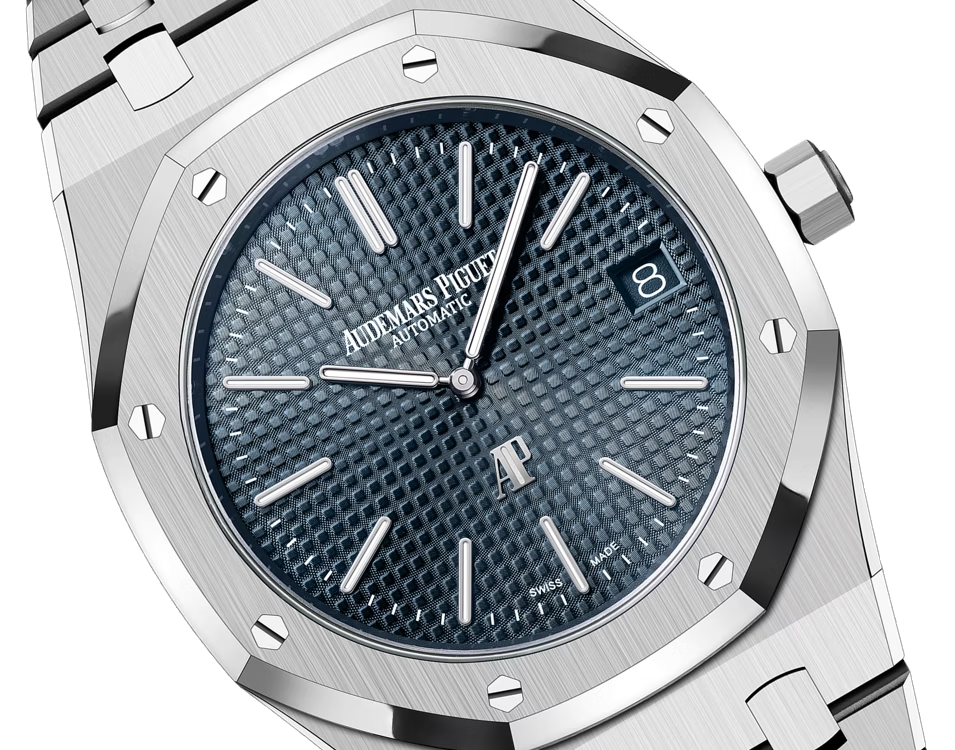 Silver Audemars Piguet With Blue Dial