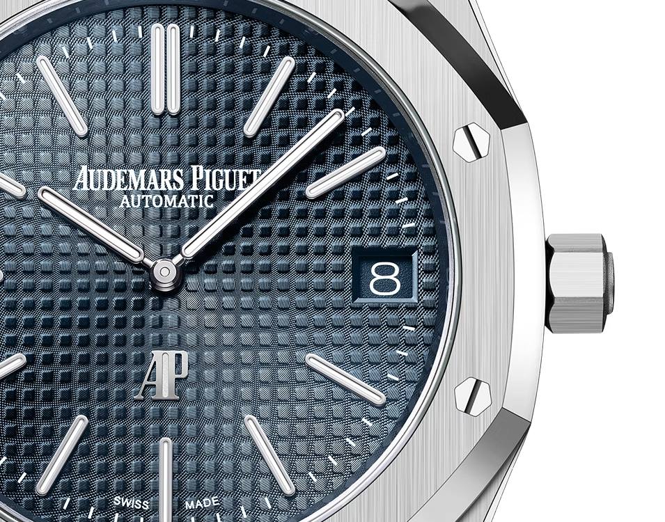 Silver Audemars Piguet With Blue Dial