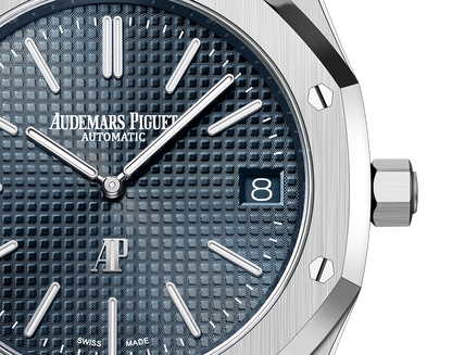 Silver Audemars Piguet With Blue Dial