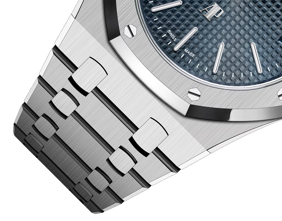 Silver Audemars Piguet With Blue Dial